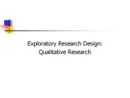 Exploratory Research Design: