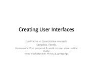 Creating User Interfaces