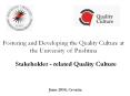 Fostering and Developing the Quality Culture at the University of Prishtina PowerPoint PPT Presentation
