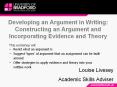 Developing an Argument in Writing: Constructing an Argument and Incorporating Evidence and Theory PowerPoint PPT Presentation