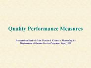 Quality Performance Measures