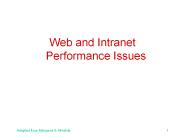 Web and Intranet Performance Issues