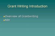 Grant Writing Introduction