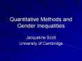Quantitative Methods and Gender Inequalities PowerPoint PPT Presentation