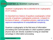 CHAPTER 13: Quantum cryptography