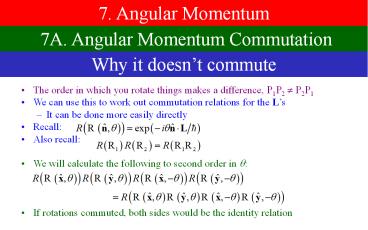 7. Angular Momentum