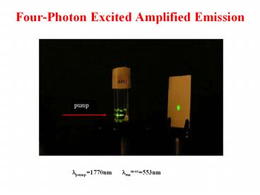 Four-Photon Excited Amplified Emission