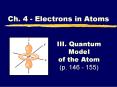 III. Quantum Model of the Atom (p. 146 - 155) PowerPoint PPT Presentation