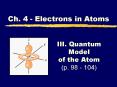 III. Quantum Model of the Atom (p. 98 - 104) PowerPoint PPT Presentation