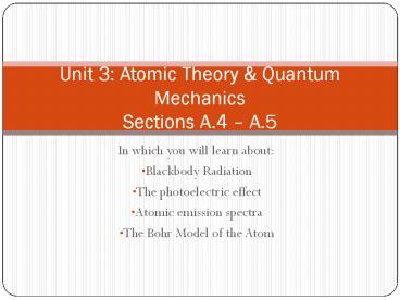 In which you will learn about: