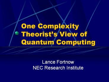 One Complexity Theorist