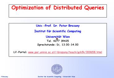 Optimization of Distributed Queries presentation | free to download