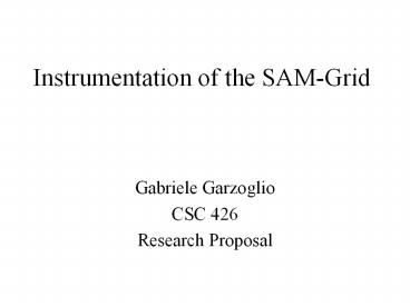 Instrumentation of the SAM-Grid