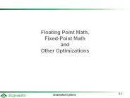 Floating Point Math, Fixed-Point Math and Other Optimizations