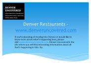 Denver Restaurants - www.denveruncovered.com