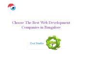 Choosing The Best Web Development Companies in Bangalore