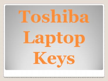 Toshiba Laptop Keys