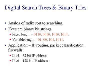 Digital Search Trees presentation | free to view