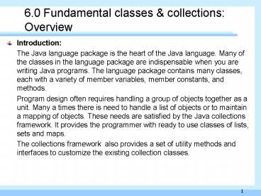 6.0 Fundamental classes