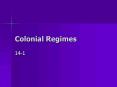 Colonial Regimes PowerPoint PPT Presentation