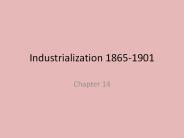 Industrialization 1865-1901