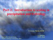 Part 2: Introduction to scaling in precipitation and hydrology