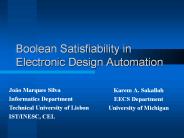 Boolean Satisfiability in Electronic Design Automation