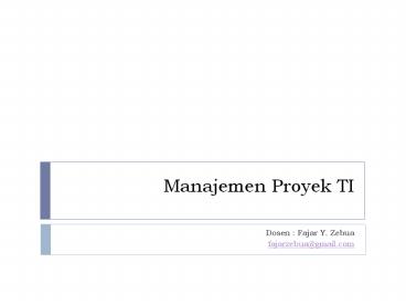 Manajemen Proyek TI