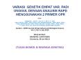 VARIASI GENETIK EMPAT VAR. PADI UNGGUL DENGAN ANALISIS RAPD MENGGUNAKAN 2 PRIMER OPR PowerPoint PPT Presentation
