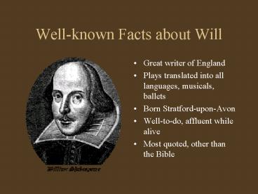 Well-known Facts about Will