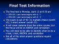 Final Test Information PowerPoint PPT Presentation