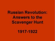 Russian Revolution: Answers to the Scavenger Hunt