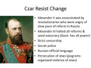 Czar Resist Change