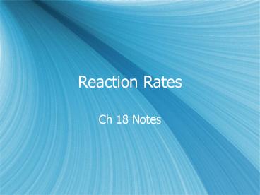 Reaction Rates