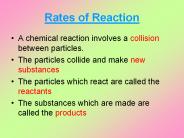 Rates of Reaction