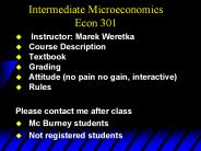 Intermediate Microeconomics Econ 301