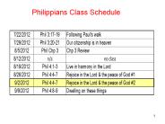 Philippians Class Schedule