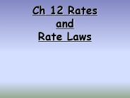 Ch 12 Rates and Rate Laws