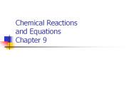 Chemical Reactions and Equations Chapter 9
