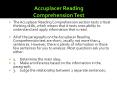 Accuplacer Reading Comprehension Test PowerPoint PPT Presentation