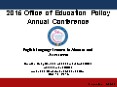 2015 Office of Education Policy Annual Conference PowerPoint PPT Presentation