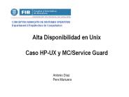 Alta Disponibilidad en Unix Caso HP-UX y MC/Service Guard