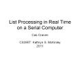 List Processing in Real Time on a Serial Computer PowerPoint PPT Presentation