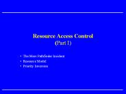 Resource Access Control (Part I)