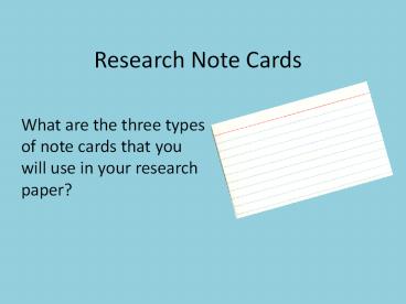 Research Note Cards