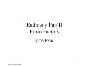 Radiosity Part II Form Factors