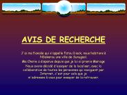 AVIS DE RECHERCHE
