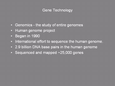 Gene Technology