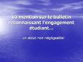 La mention sur le bulletin reconnaissant l PowerPoint PPT Presentation