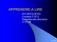 APPRENDRE A LIRE PowerPoint PPT Presentation